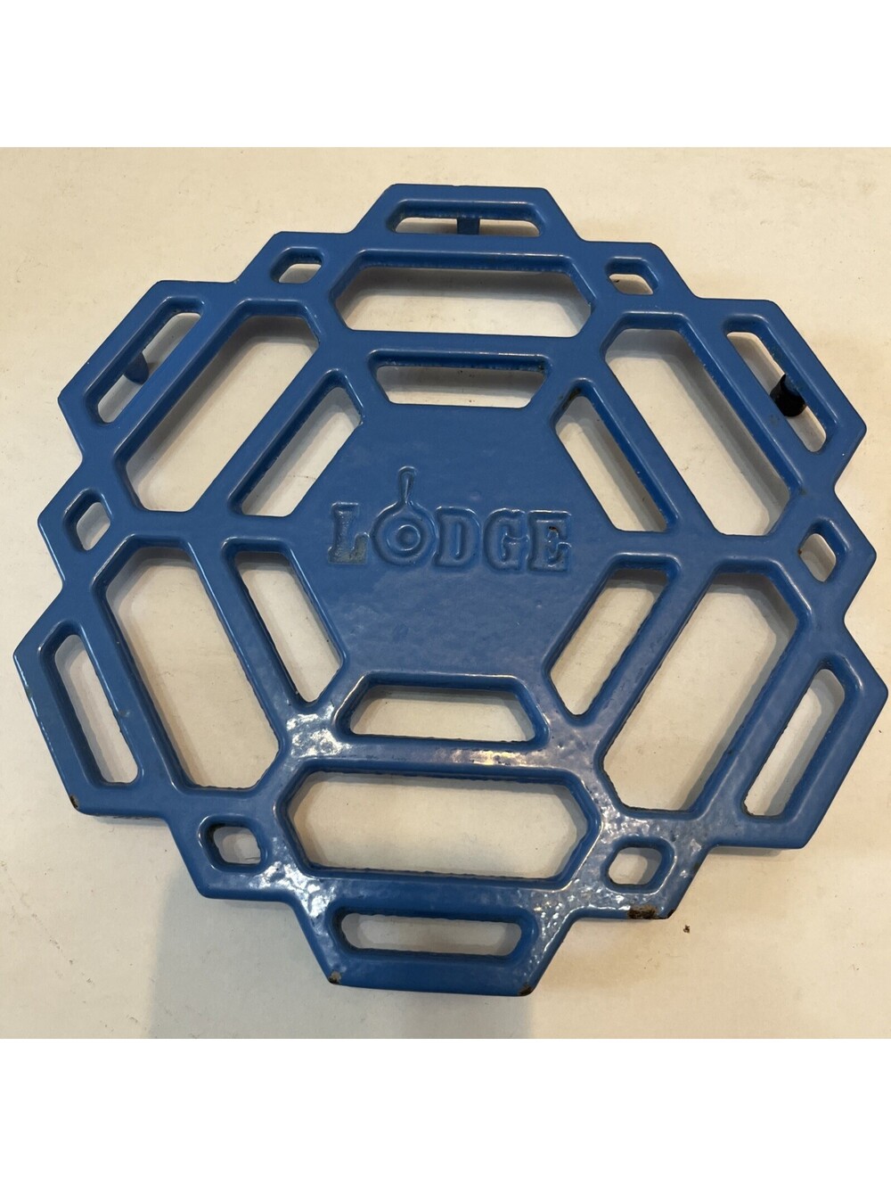Lodge Brand Enameled Cast Iron Trivet 8" Blue